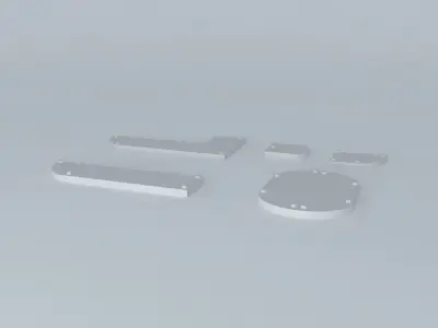 Ferragens-vidro set of metal pieces Free 3D model