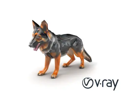 StormCloud German Shepherd Tactical model pack Low-poly 3D model