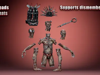 Cyborg Mutant1 Low-poly 3D model