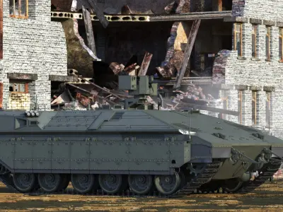  Israeli Namer APC with Machine Gun Station Rigged 