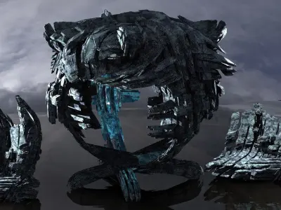 Ice Storm Planet Towers 3 designs 3D model