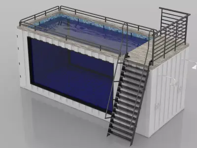 Container Swimming Pool Low-poly 3D model purchase