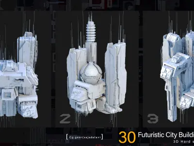 futuristic Sci-fi City Building pack vol 08 3D model