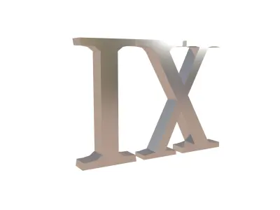 Roman Numerals 9 v1 003 Low-poly 3D model
