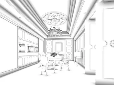 Business Restaurant - Coffee - Banquet  146 3D model