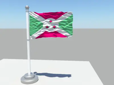 Burundi Flag 3D model