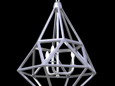 Ceiling hung triangulated metal light fixture modern Low-poly 3D model