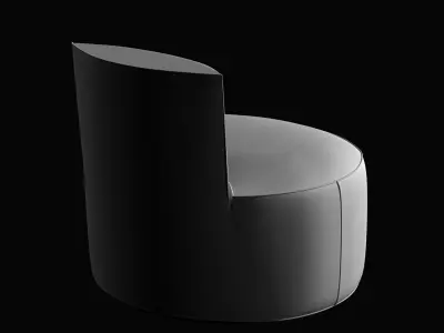 Tacchini baobab round armless chair 3D model