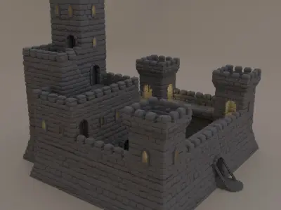 Small Fort Tabletop Terrain 28 MM 3D print model