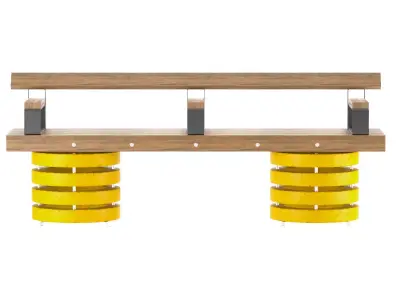 Street Bench zm0118 3D model