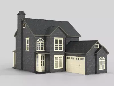 British House Design 18T1  Low-poly 3D model