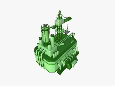 SciFi Factory A06 Green - Sci Fi Exterior Design Low-poly 3D model