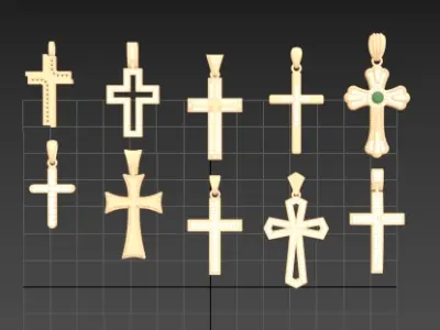 Diamond Cross Pendants  Limited Edition Designer Collection 1-10 3D print model