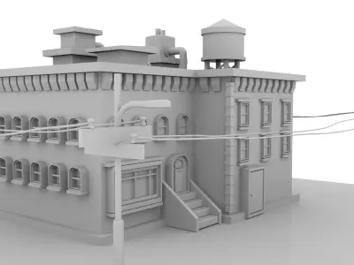low poly cartoon house Low-poly 3D model