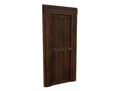 Old Wood Door Low-poly 3D model