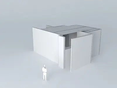 Dupont 4 house with person Free 3D model