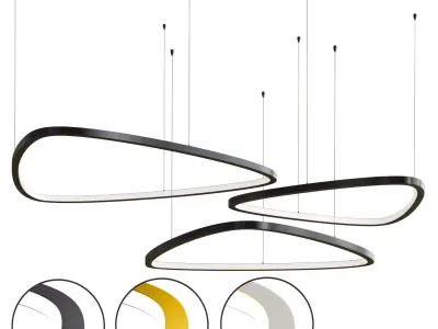 EGG collection curved led pendant light 3D model