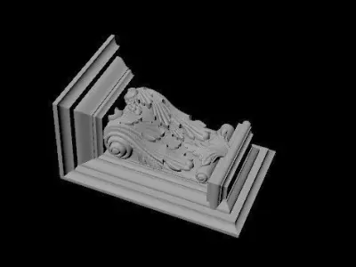 pilaster pair of gold ornaments 3D model