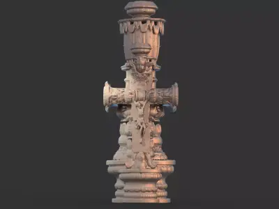 Celtic ornate stone carved 3D model