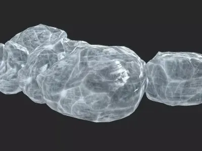 Ice Crystal 9 pieces Low-poly 3D model