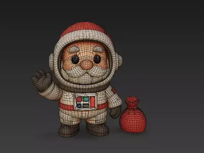 Astronaut Santa Claus Space Christmas Character 3D Model 3D model