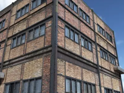 Old Factory Low Poly 3d Building Low-poly 3D model
