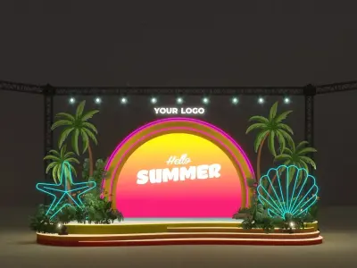 Tropical Summer Event Stage 3D model