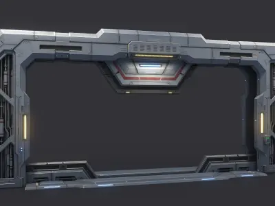 Sci-Fi Door Kit Vol 01-Type D-PBR Low-poly 3D model