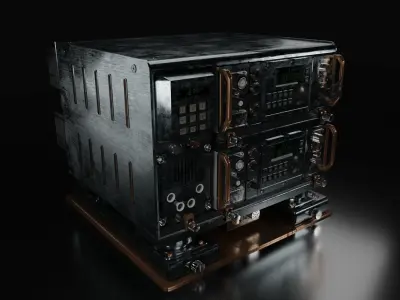 Sci-Fi Analog Communication Device High Poly Low-poly 3D model