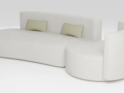 Designer sofa in Scandinavian style in light colors 3D model