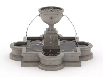 Fountain 04 PBR Realistic Low-poly 3D model