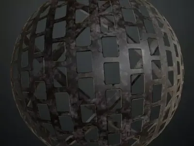 Metal Walkway Perforated Clean Frame PBR Seamless Texture