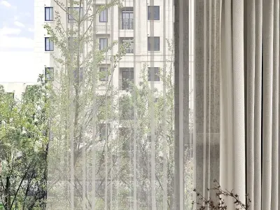 modern curtain 3D model purchase