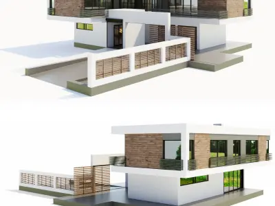 Modern villa 3D model 25