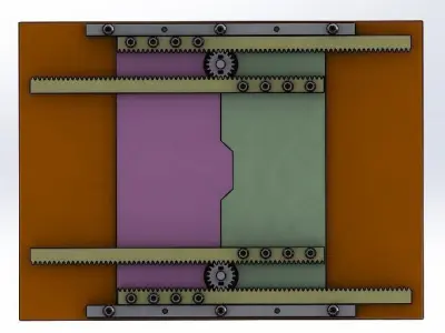 Double sliding door mechanism Free 3D print model