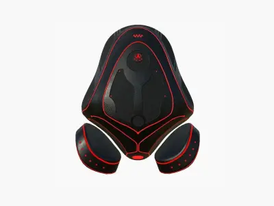 SciFi Backpack H08 Black Red - Fashion Character Design Low-poly 3D model
