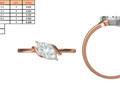 Light Weight Wedding Engagement Women Ring STL JCD Details 3D print model