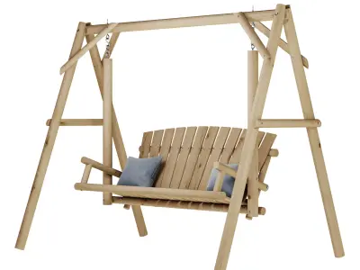 Garden swing 3D model 6