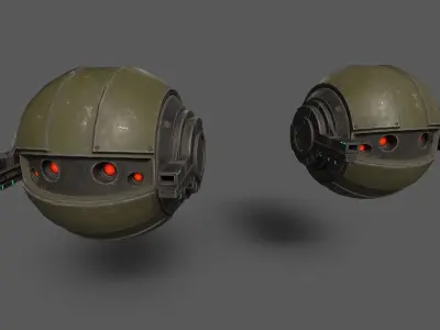 SciFi Drones Low-poly 3D model