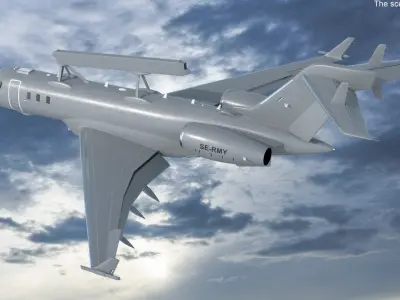  Airborne Early Warning and Control SE-RMY Rigged for Cinema 4D 