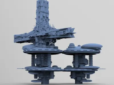 Cross Holy Flying City  3D model