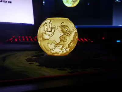 TOM AND JERRY CHRISTMAS LITHOPHANE  3D print model