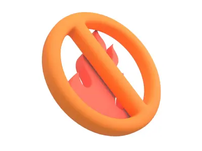 No Fire Icon V1 006 Low-poly 3D model
