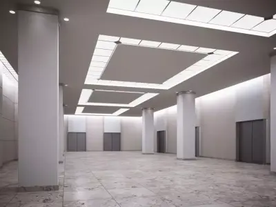 Empty Spacious Garage 3D model