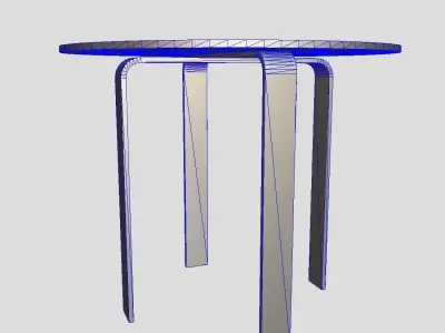 Table 4 round with two legs Low-poly 3D model