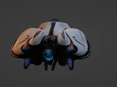 Alien-Inspired Futuristic Spaceship   3D model