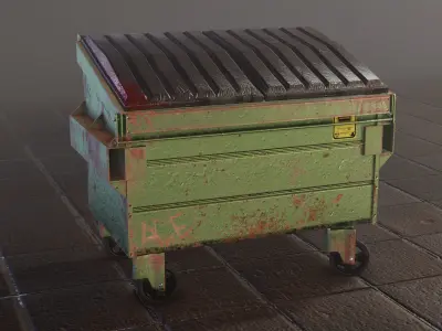 Aged Dumpster 3D model Free 3D model