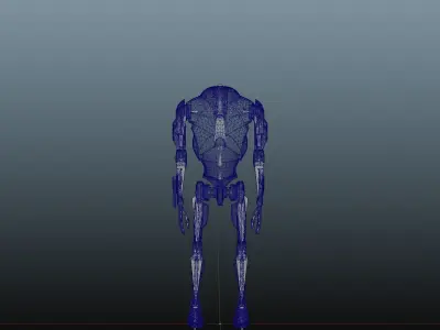 Super Battle Droid 3D Asset - RIGGED - Clone Wars Low-poly 3D model