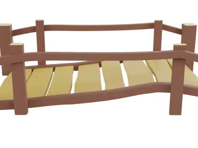 Bridge With Raling Low-poly 3D model