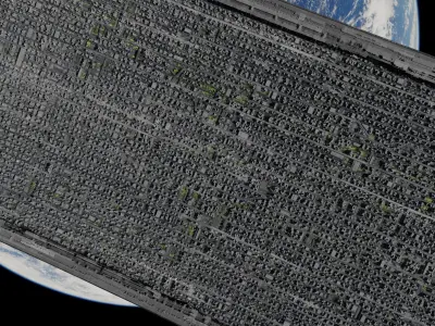 Giga Ring Space Station - Blender Cycles 3 3D model